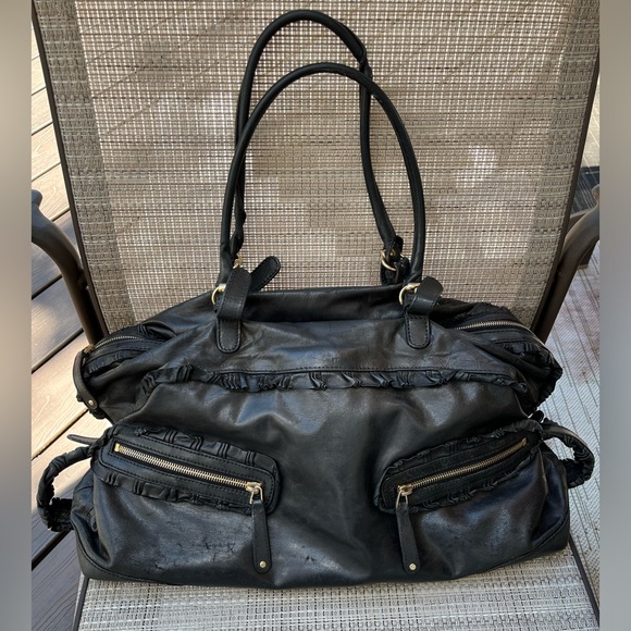 GUCCI LADIES SABRINA BOSTON BLACK RUFFLE TOTE BAG - Picture 5 of 17